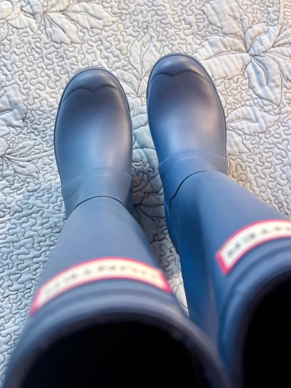 💥Hunter Original Tall Rain Boots Gray Pink Buckle Waterproof Wellies Sz 5❤️